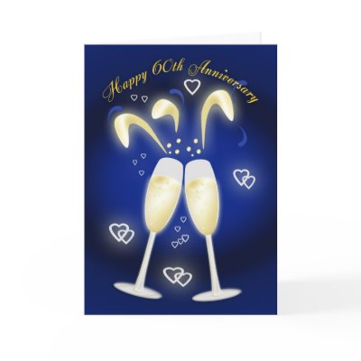 60th Wedding Anniversary Diamond Wedding Greeting Cards by moonlake
