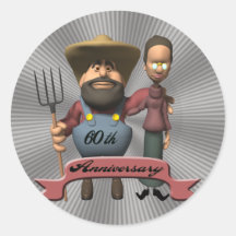 60th Wedding Anniversary Gifts Round Sticker