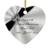 60th Wedding Anniversary Heart Ornament