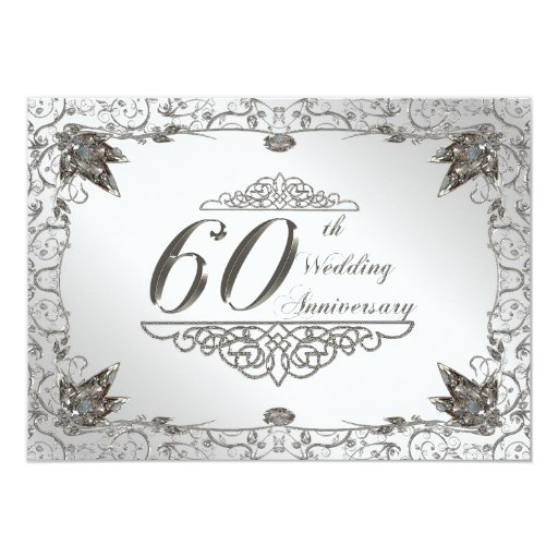 60th Wedding Anniversary Invitation Card Zazzle
