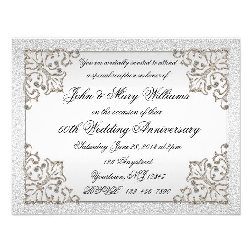 60th Wedding Anniversary Invitation Card