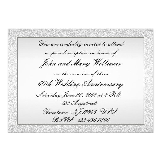 60th Wedding Anniversary Invitation Card