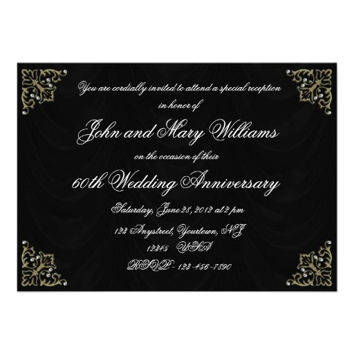60th Wedding Anniversary Invitation Card