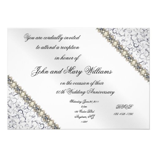 60th Wedding Anniversary Invitation Card