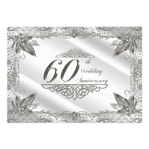 60th Wedding Anniversary Invitation Card 5" X 7 ...