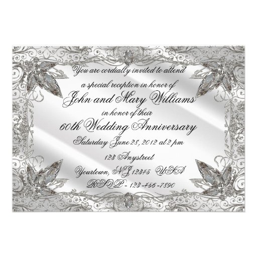 60th Wedding Anniversary Invitation Card