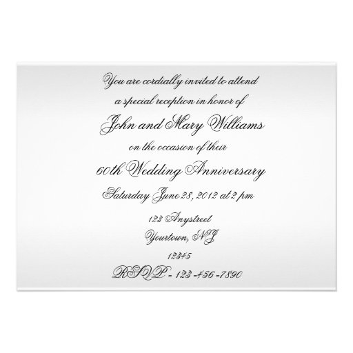 60th Wedding Anniversary Invitation Card