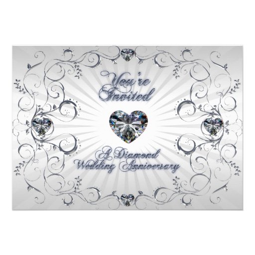 60th Wedding Anniversary Invitation Card (front side)