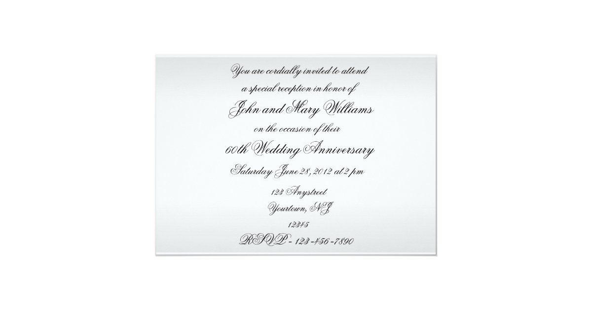 60th Wedding Anniversary Invitation Card 