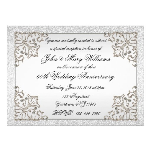 60th Wedding Anniversary Invitation Card