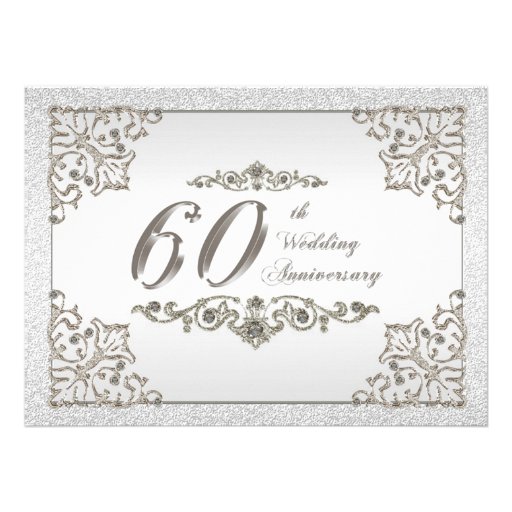 60th Wedding Anniversary Invitation Card (front side)