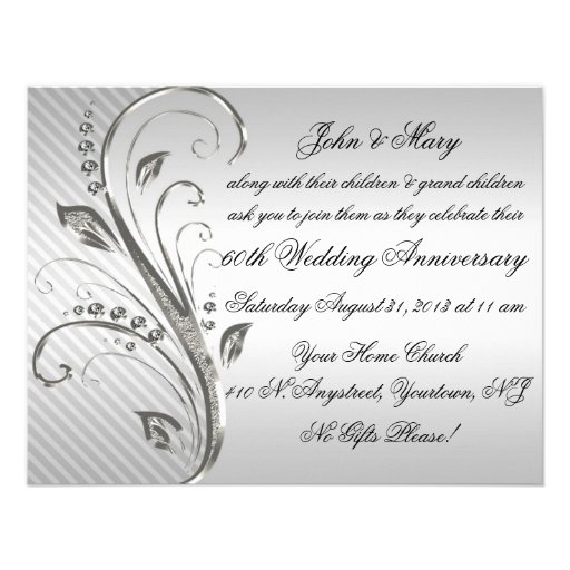 60th Wedding Anniversary Invitation Card