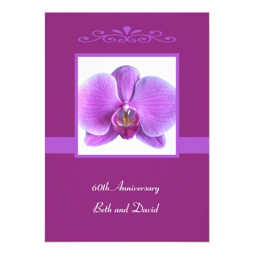 60th Wedding Anniversary Invitation -- Orchid (front side)
