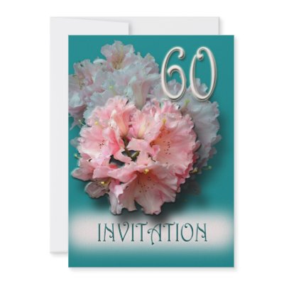 60th Wedding Anniversary Invitation rhododendrons by MarionsCards