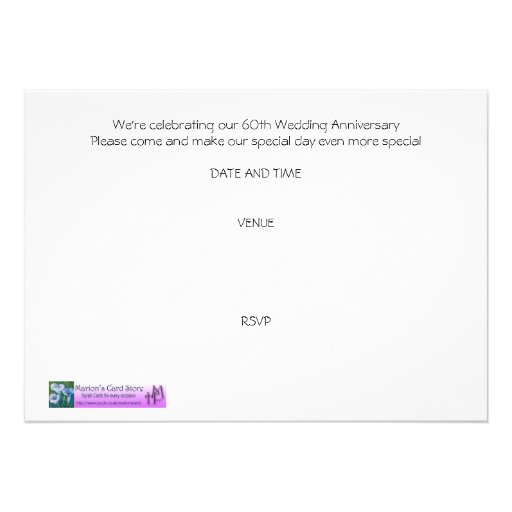 60th Wedding Anniversary Invitation rhododendrons