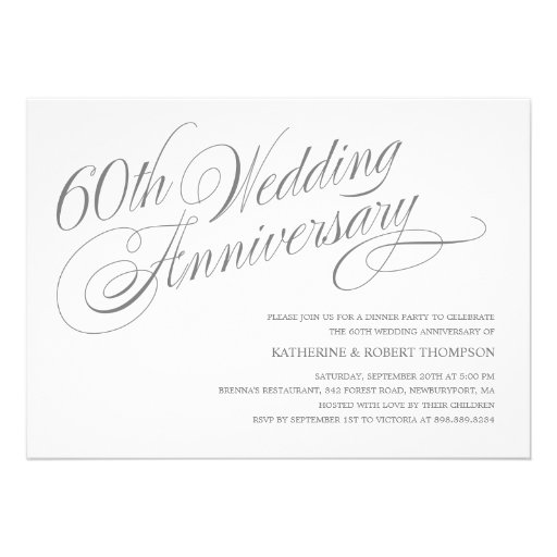 60th Wedding Anniversary Invitations (front side)