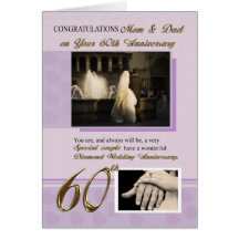 60th Wedding Anniversary, Mom & Dad Cards