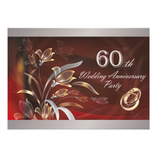 60th Wedding Anniversary Party Invitations (front side)