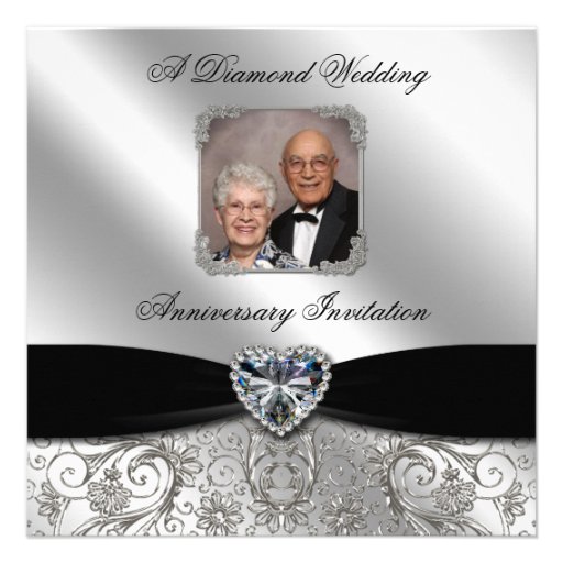 60th Wedding Anniversary Photo Invitation Card (front side)
