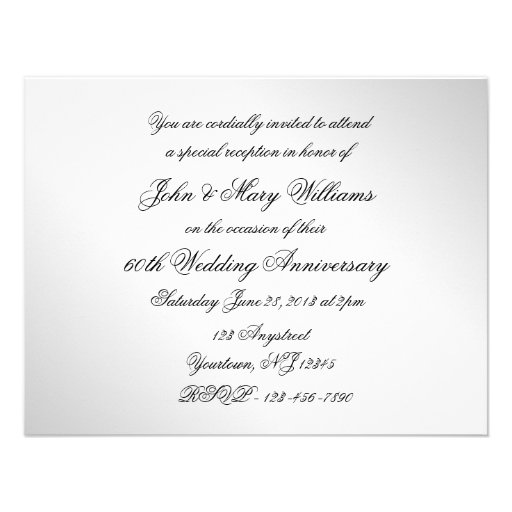 60th Wedding Anniversary Photo Invitation Card
