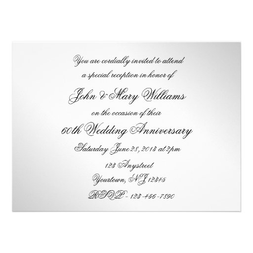 60th Wedding Anniversary Photo Invitation Card