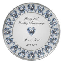 60th Wedding Anniversary Plate