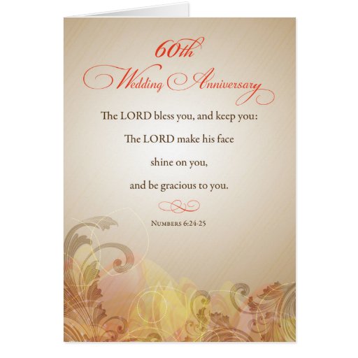 60th Wedding Anniversary, Religious Lord Bless Card Zazzle