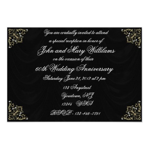 60th Wedding Anniversary RSVP Card Invitation