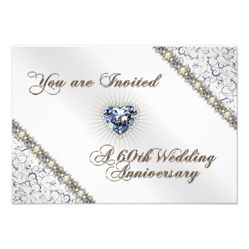 60th Wedding Anniversary RSVP Invitation Card (front side)