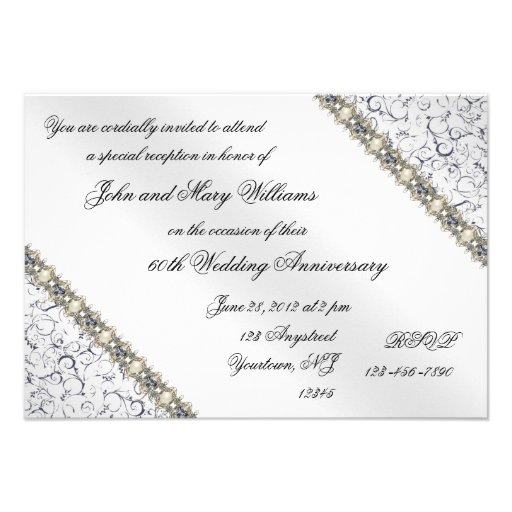 60th Wedding Anniversary RSVP Invitation Card