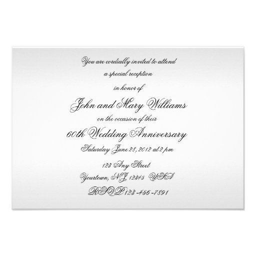 60th Wedding Anniversary RSVP Invitation Card