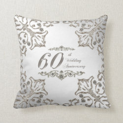 60th Wedding Anniversary Throw Pillow