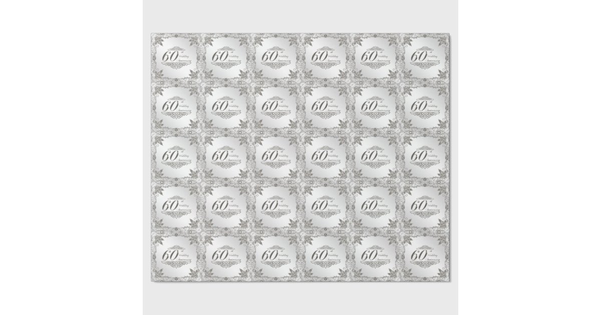 60th Wedding Anniversary Wrapping Paper | Zazzle