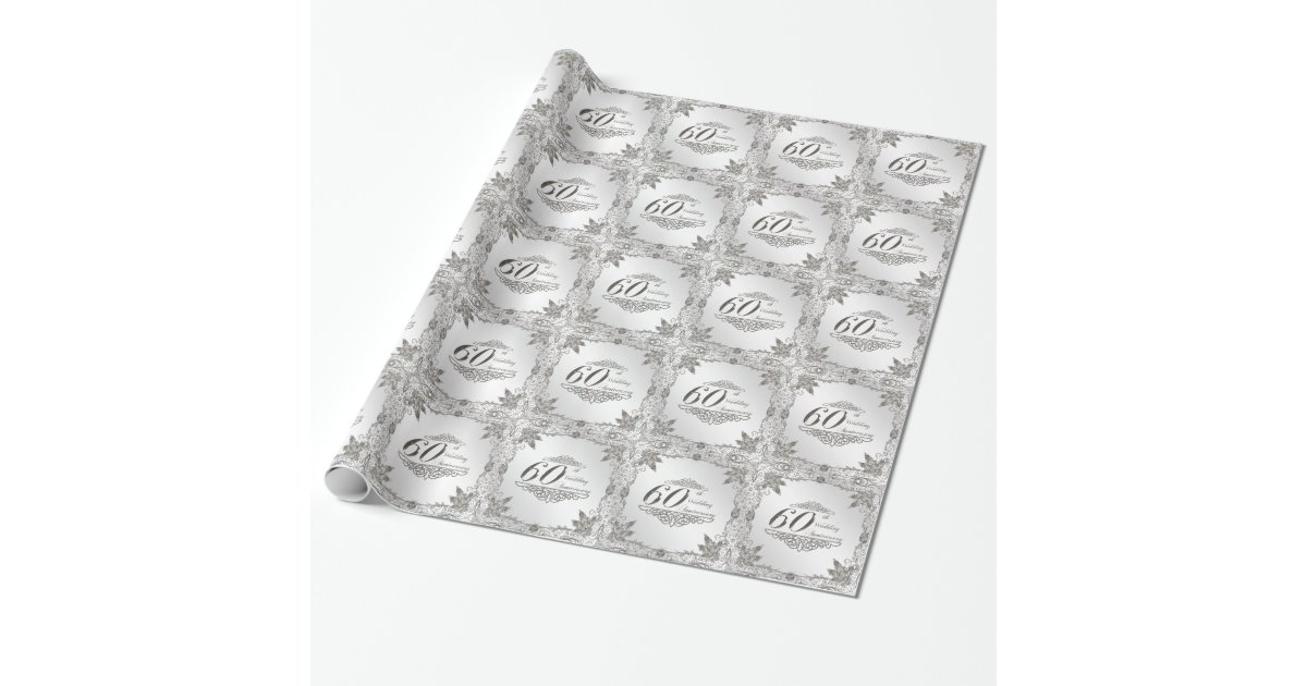 60th Wedding Anniversary Wrapping Paper | Zazzle