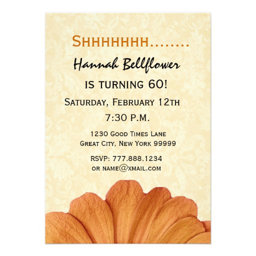 60th Year Surprise Birthday Gold Daisy Custom Invitation