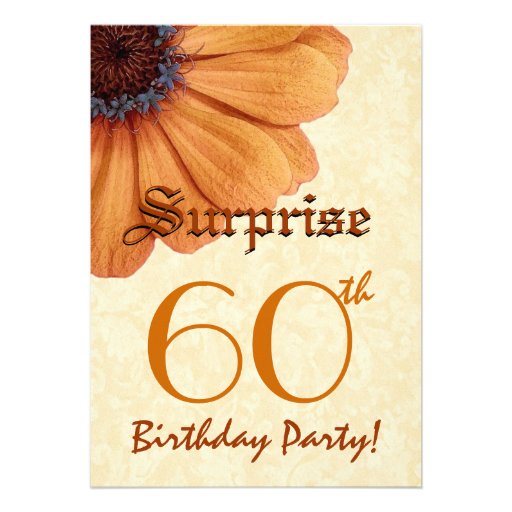 60th Year Surprise Birthday Gold Daisy Custom Invitation