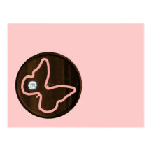 6121_pink-butterfly-wood WOODEN PINK DIAMOND BUTTE Postcards