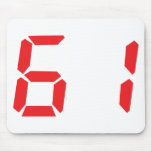61 sixty-one red alarm clock digital number mouse pad