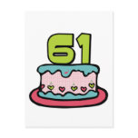61 Year Old Birthday Cake Post Card