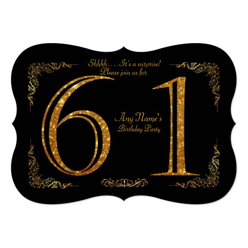 61st,Birthday party 61st,great Gatsby,black & gold Card ...