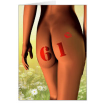 61st birthday sexy rear end. card