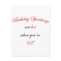 62 Birthday Spanking Postcard