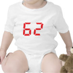 62 sixty-two red alarm clock digital number t-shirts
