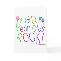 62 Year Olds Rock! Greeting Card