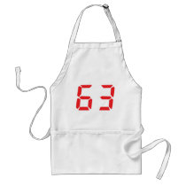 63 sixty-three red alarm clock digital number aprons by Tomaniac 63 sixty-three red alarm clock digital number aprons