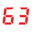 63 sixty-three red alarm clock digital number t-shirts by Tomaniac 63 sixty-three red alarm clock digital number t-shirts