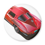 63_Split Window_Red Refrigerator Magnet
