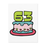 63 Year Old Birthday Cake Post Cards