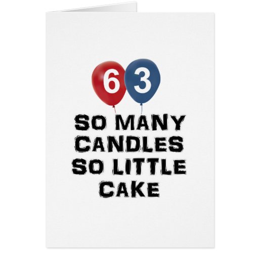 63 year old candle designs greeting card | Zazzle