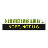 64 Countries label or ban GMOs bumper sticker